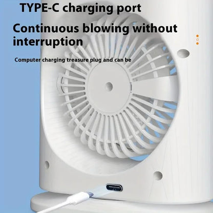 Dual Fan Portable Air Cooler with Mist & LED Light